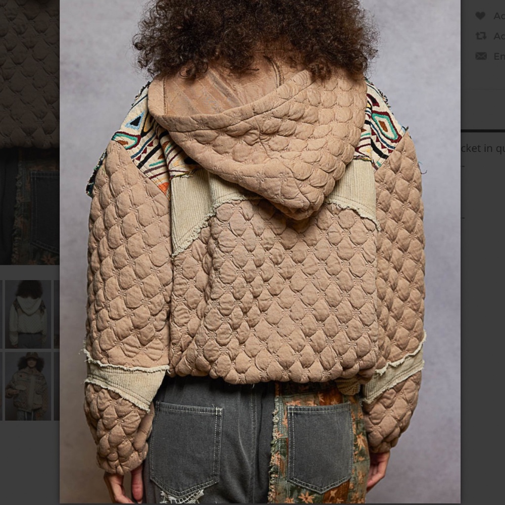 POL “ Aria 3 “ POL Quilted Mock Neck Jacket with Jacquard Contrast 88 - Picture 5 of 6
